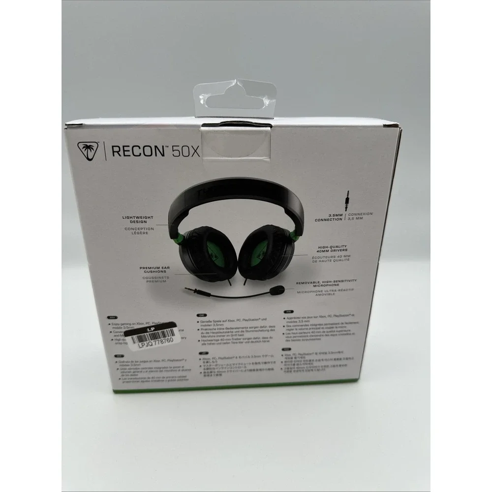 Turtle Beach Recon 50X Wired Gaming Headset Black & Green Designed for Xbox